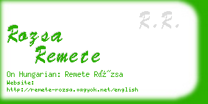 rozsa remete business card